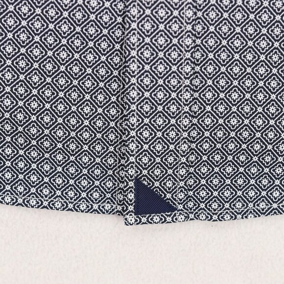 UNTUCKit Kamari Performance Button Front Shirt Mens Large Blue Geometric Nylon - Picture 4 of 5